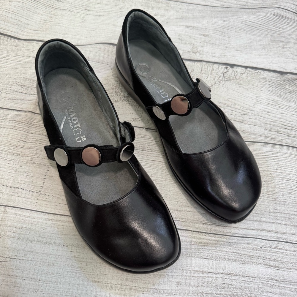 Naot Leather Silver Detail Flats